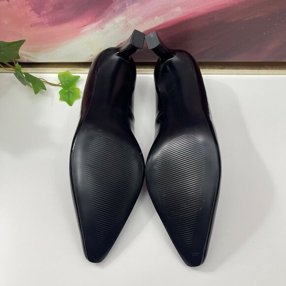 Steve Madden Womens Pointed Toe Kitten Heel Pumps in Black Patent 8.5 - Picture 8 of 10